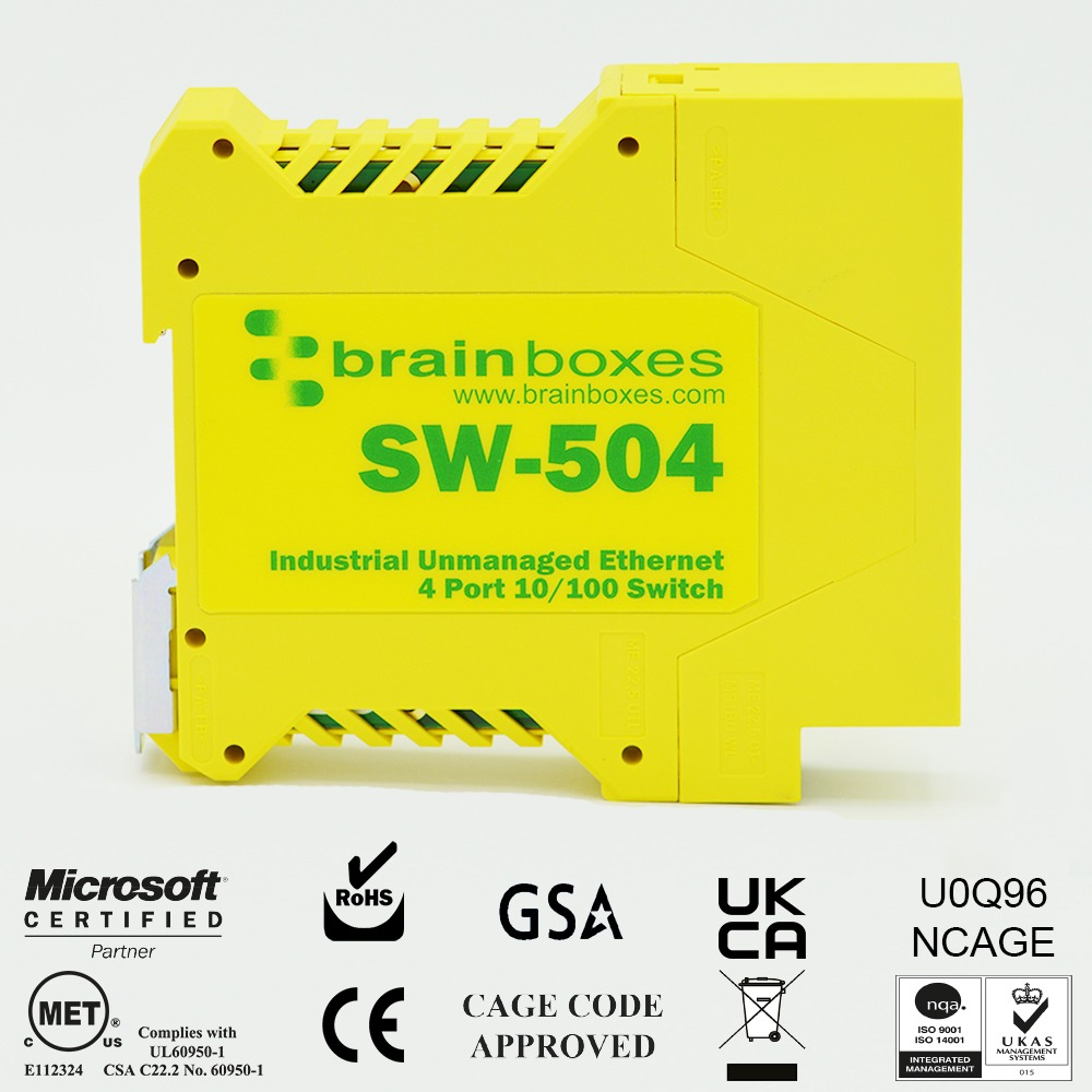 Brainboxes Industrial 4 Port 10/100 Ethernet Switch – image 2