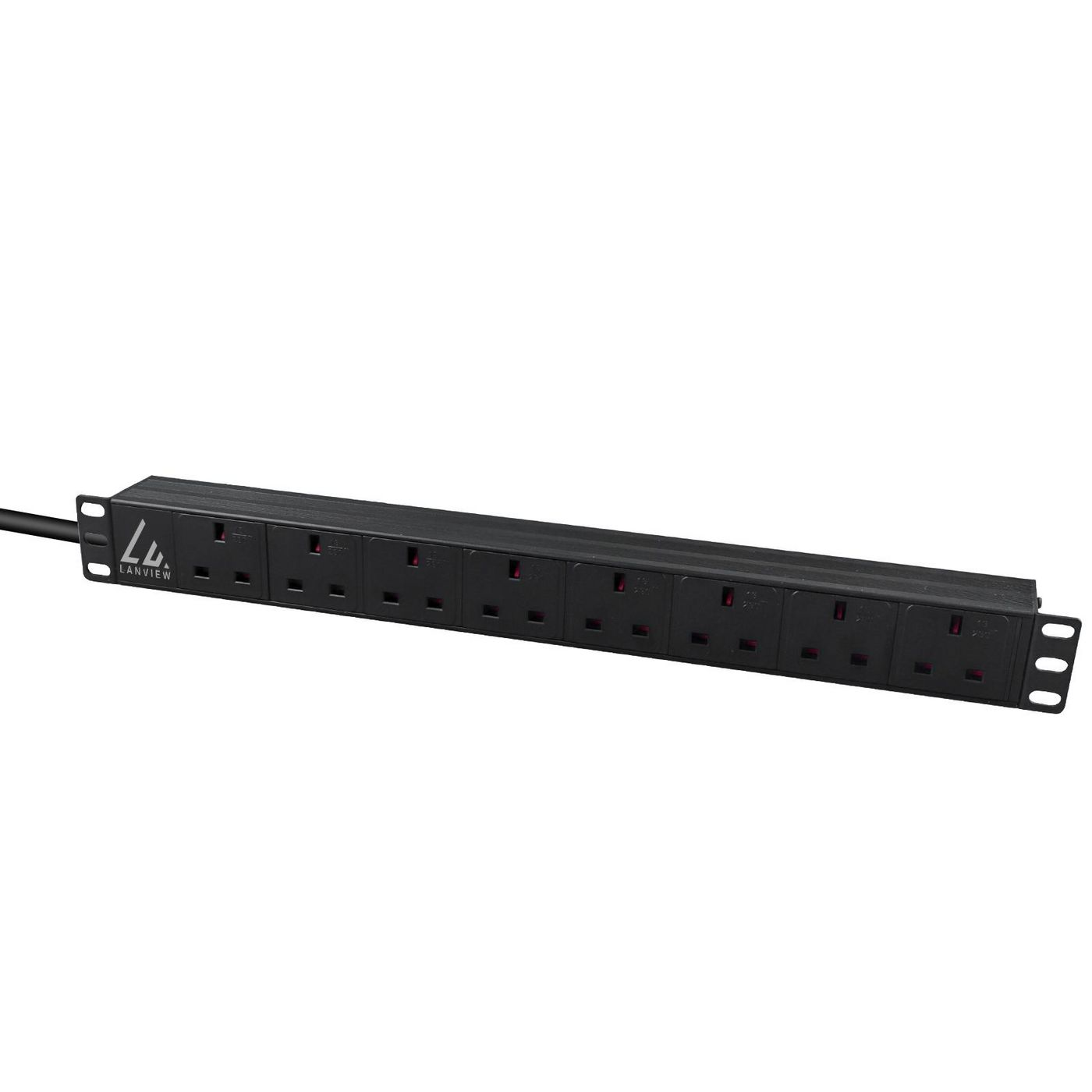Lanview LVR-3MUK-SPD-UK8 power distribution unit (PDU) 8 AC outlet(s) 1U Black – image 2