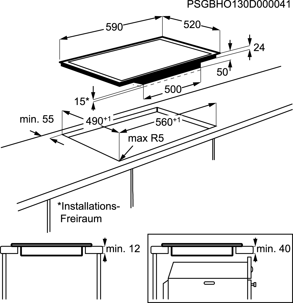 AEG HKP65410FB Black Built-in Zone induction hob 4 zone(s) – image 3