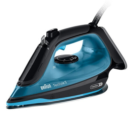 Braun TexStyle 5 Steam iron Ceramic soleplate 2600 W Black, Blue