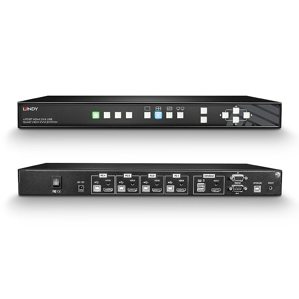 Lindy 4 Port HDMI 4K Quad View KVM Switch – image 3