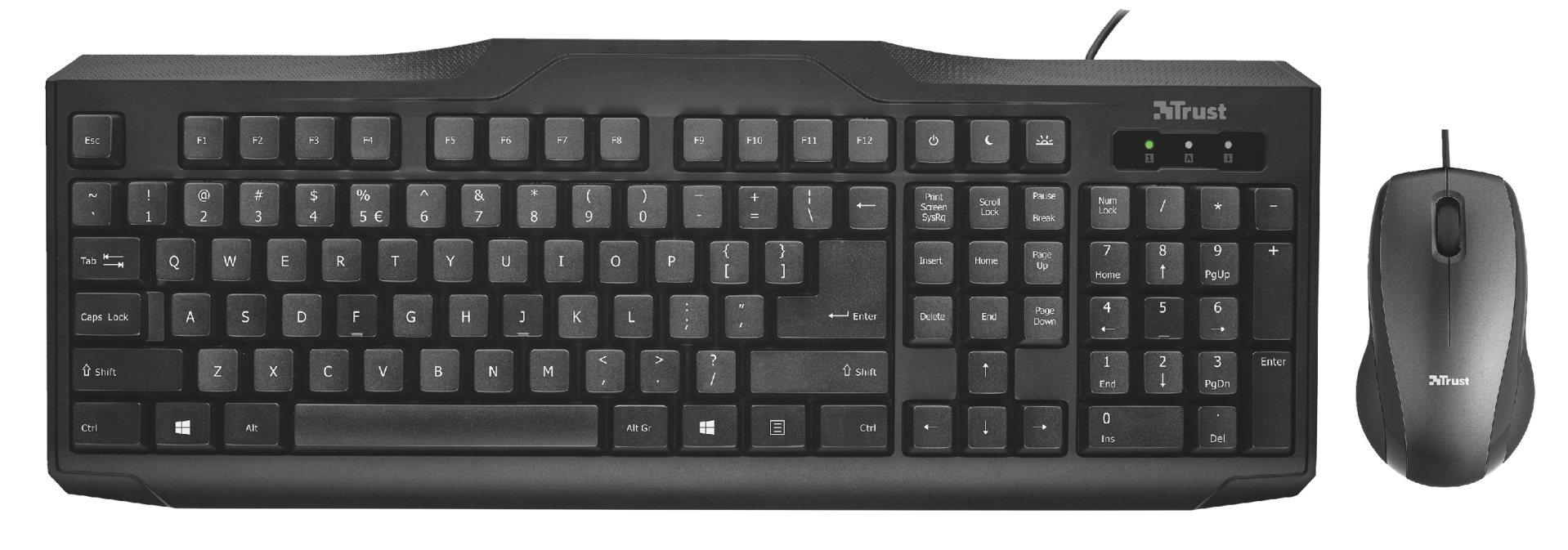 Trust Wired Keyboard and Mouse - Black