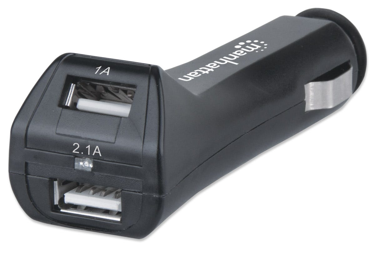 Manhattan Car/Auto Mobile Device Charger (Clearance Pricing), 2x USB-A Outputs, Charging 2.1A/1A, Surge Protection, Black, Phone Charger, Three Year Warranty, B – image 5