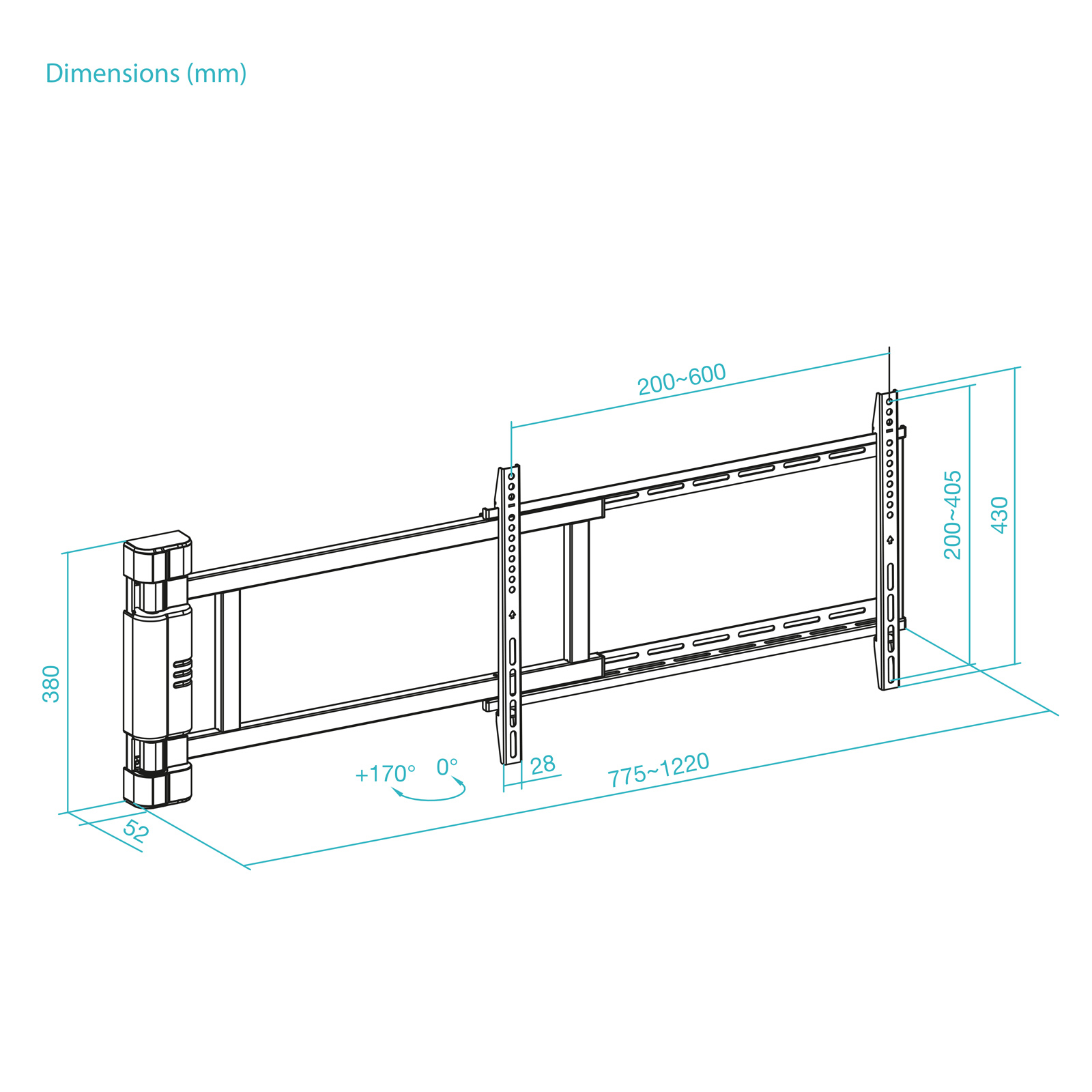 TooQ LPM4381XL-B TV mount/stand – image 7