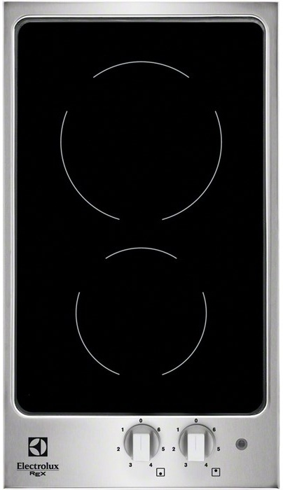 Electrolux PQX320C hob Black, Stainless steel Built-in Ceramic hob 2 zone(s)