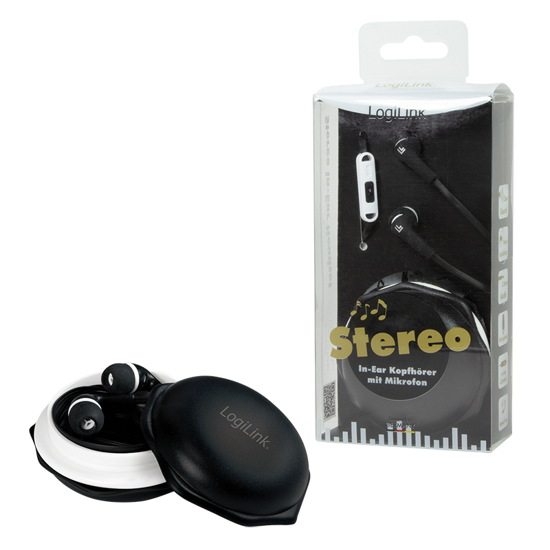 LogiLink HS0050 headphones/headset Wired In-ear Music Black, White – image 2