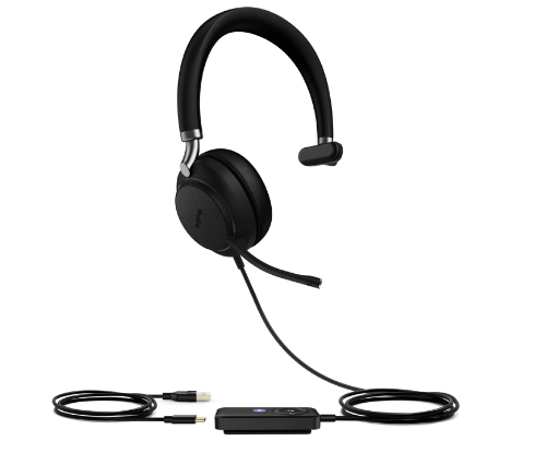 Yealink UH38-MONO-UC-W/O-BAT-C headphones/headset Wired & Wireless Head-band Calls/Music USB Type-C Bluetooth Black