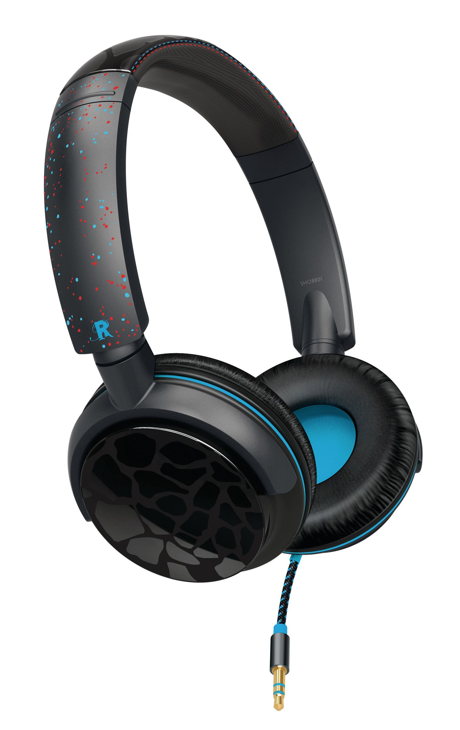 Philips SHO8801/28 headphones/headset Wired Head-band Black, Cyan