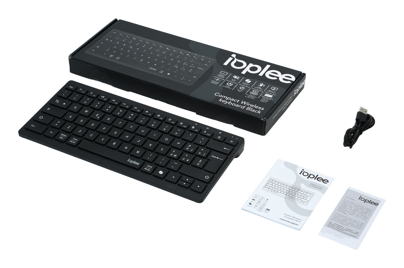 IOPLEE IOPEXTRCKBB582 keyboard Universal RF Wireless + Bluetooth QWERTY Italian Black – image 5