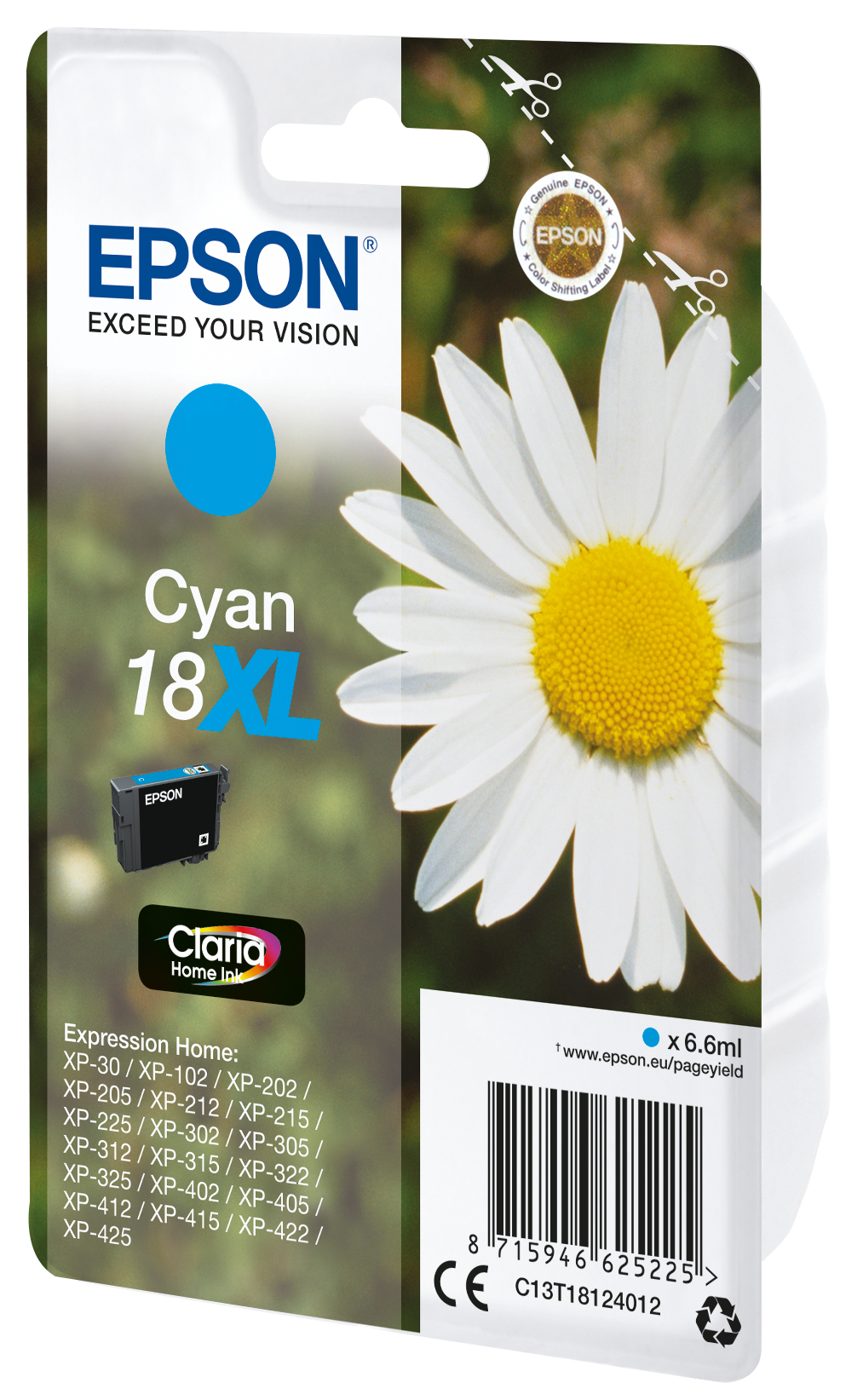 EPSON 1LB 18XL ink cartridge cyan high capacity 6.6ml 450 pages 1-pack blis...