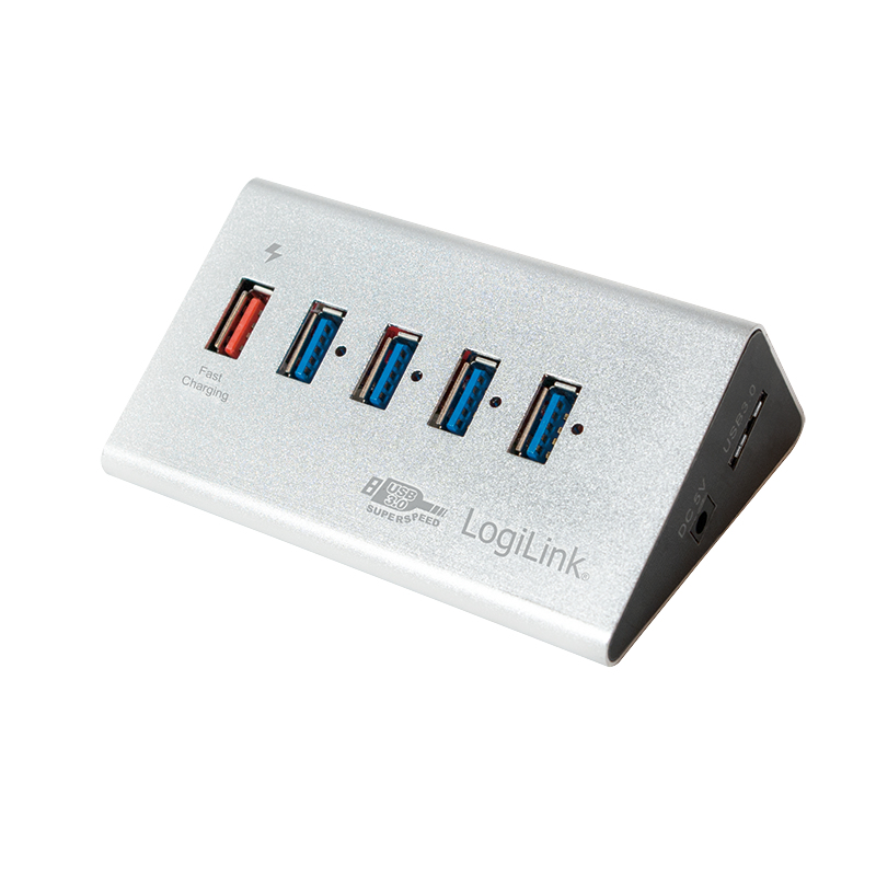LogiLink UA0227 interface hub USB 3.2 Gen 1 (3.1 Gen 1) Micro-B 5000 Mbit/s Black – image 1