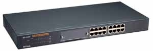 D-Link 16-port 10/100M NWay Rack Mountable, Auto-negotiation of MDI/MDIX Cross Over and IEEE 802.3x Flow Control