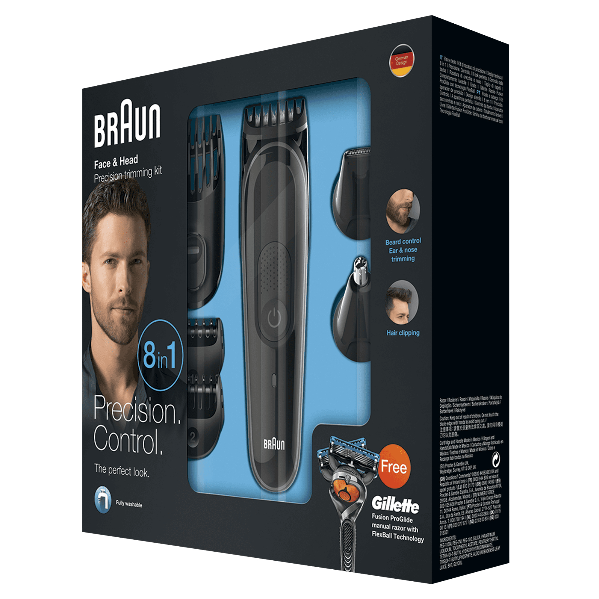 Braun 8-in-1 All-in-one trimmer MGK3060, Beard Trimmer & Hair Clipper, Black/Grey – image 3