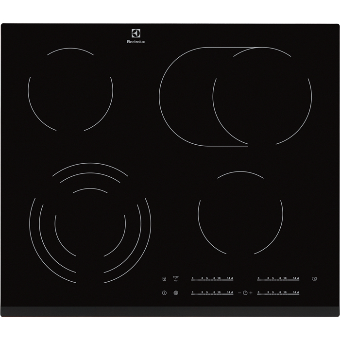 Electrolux HOC650F Black Built-in Ceramic hob 4 zone(s)