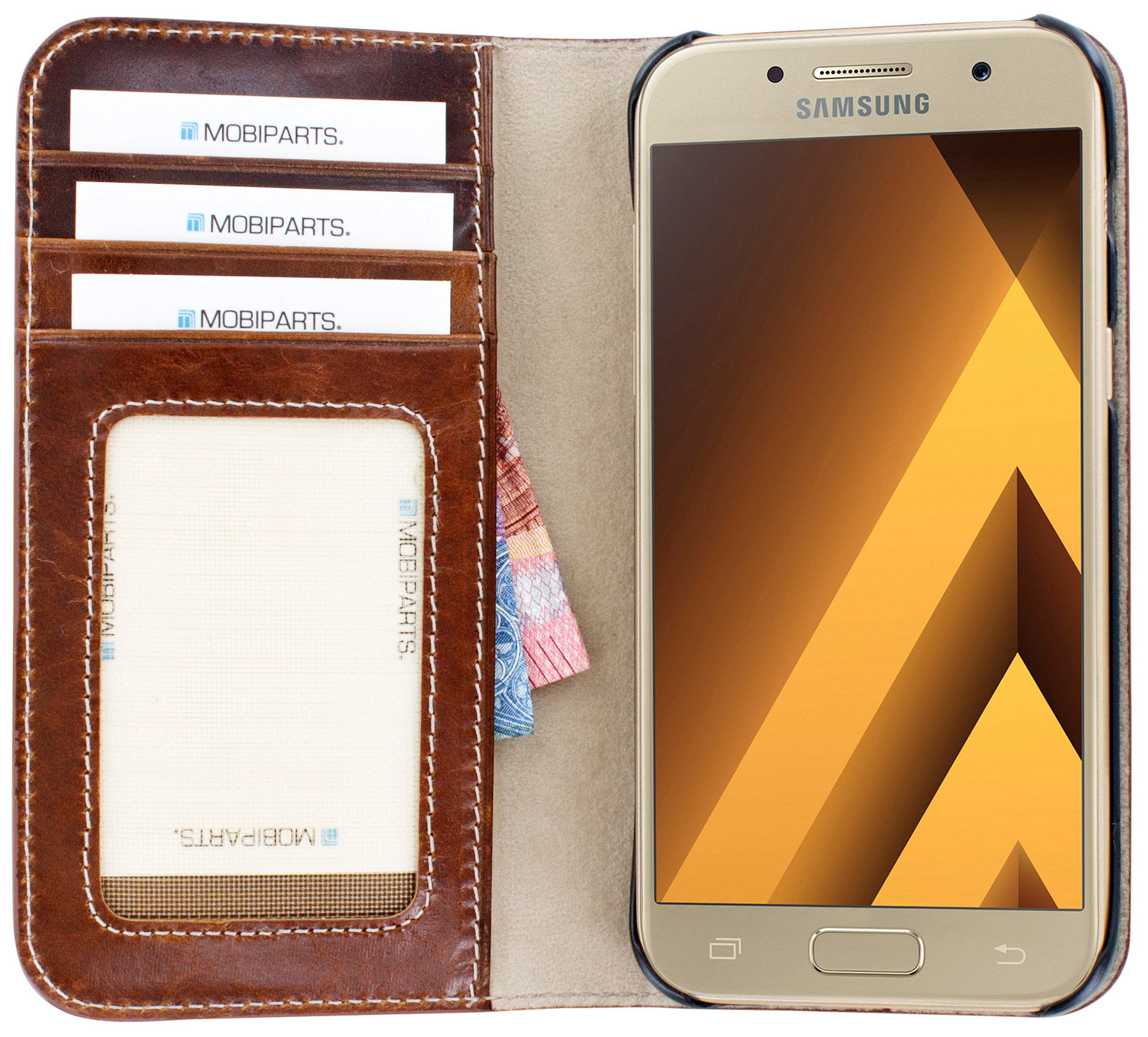 Mobiparts Excellent Wallet Case Samsung Galaxy A3 (2017) Oaked Cognac – image 4