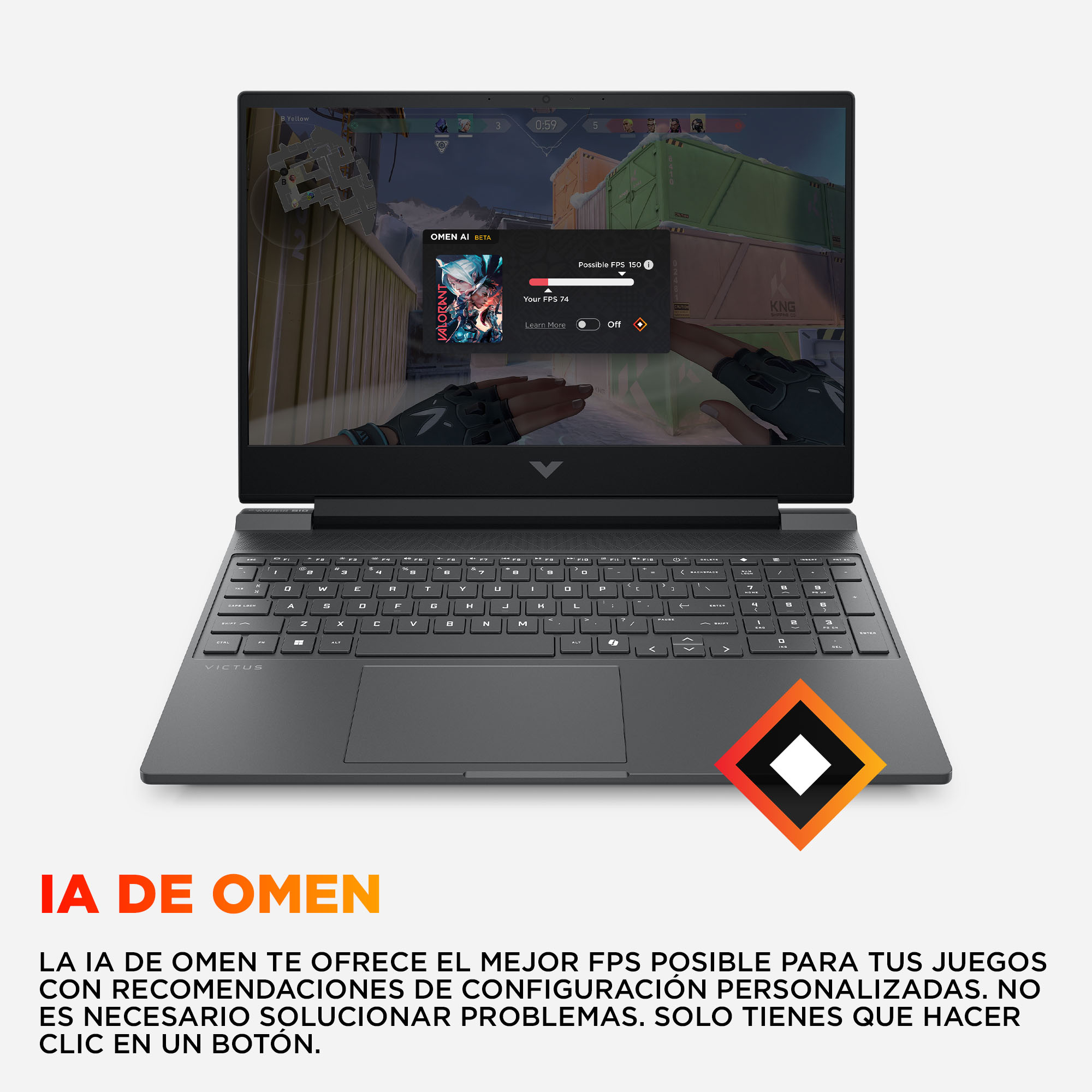Portátil gaming - HP Victus 15-fa2706ns, 15.6" FHD, Intel® Core™ i5-13420H, 16 GB RAM, 512 GB SSD, GeForce RTX™ 4050, Sin sistema operativo, Negro - imagen 10