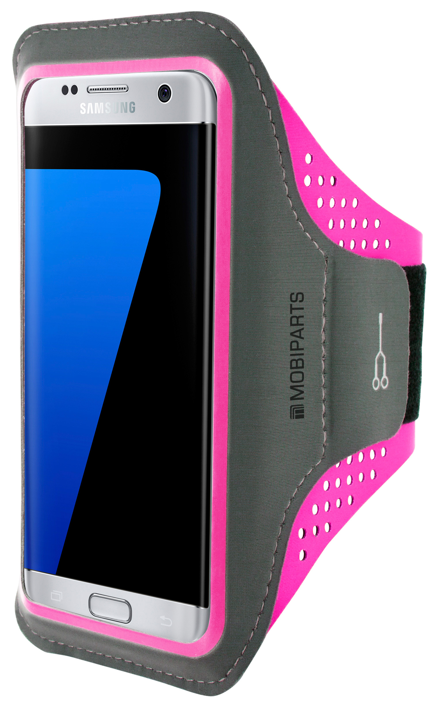 Mobiparts Comfort Fit Sport Armband Samsung Galaxy S7 Edge Neon Pink