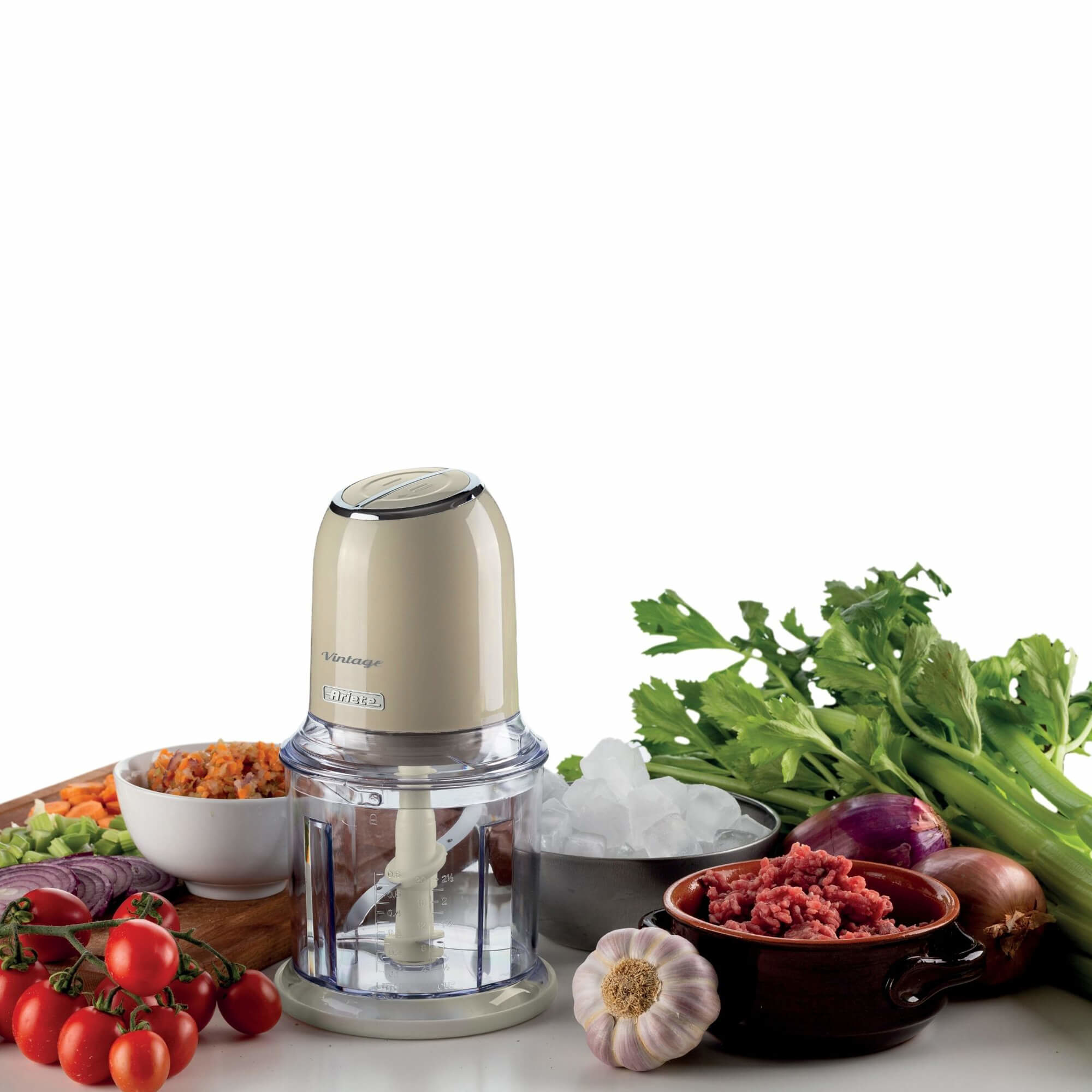 Ariete 438, Vintage Chopper, Chopper and Ice Crusher, 2 speeds, 4 stainless steel blades, 600 ml graduated cup – image 5