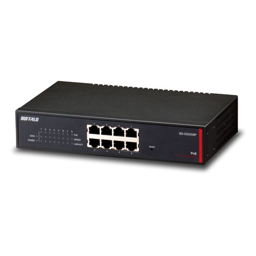 Buffalo BS-GS2008P network switch Managed L2/L3 Gigabit Ethernet (10/100/1000) Power over Ethernet (PoE) Black