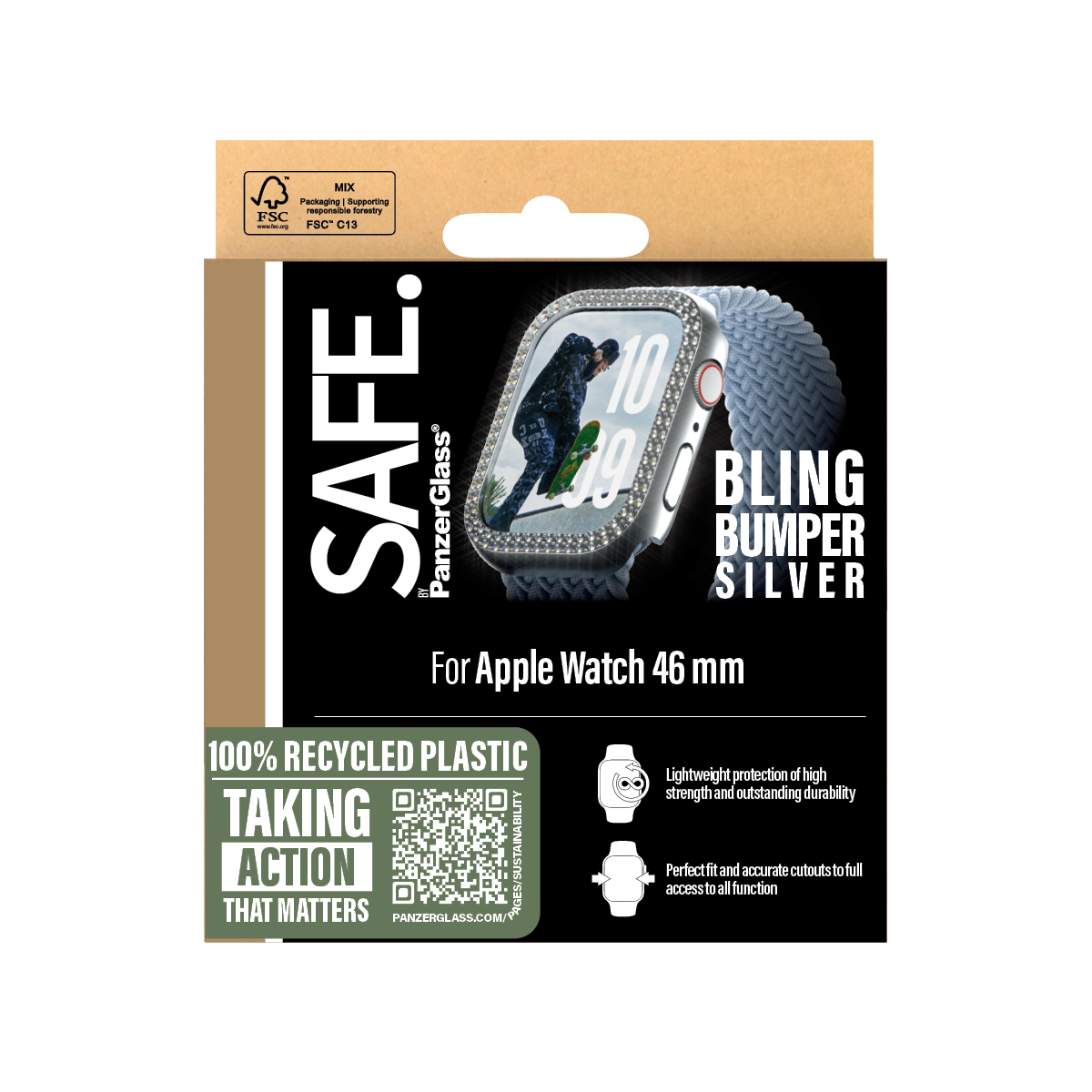 PanzerGlass SAFE. by PanzerGlass® Bling Bumper Silver Apple Watch Series 11 | 10 | 46mm – image 3