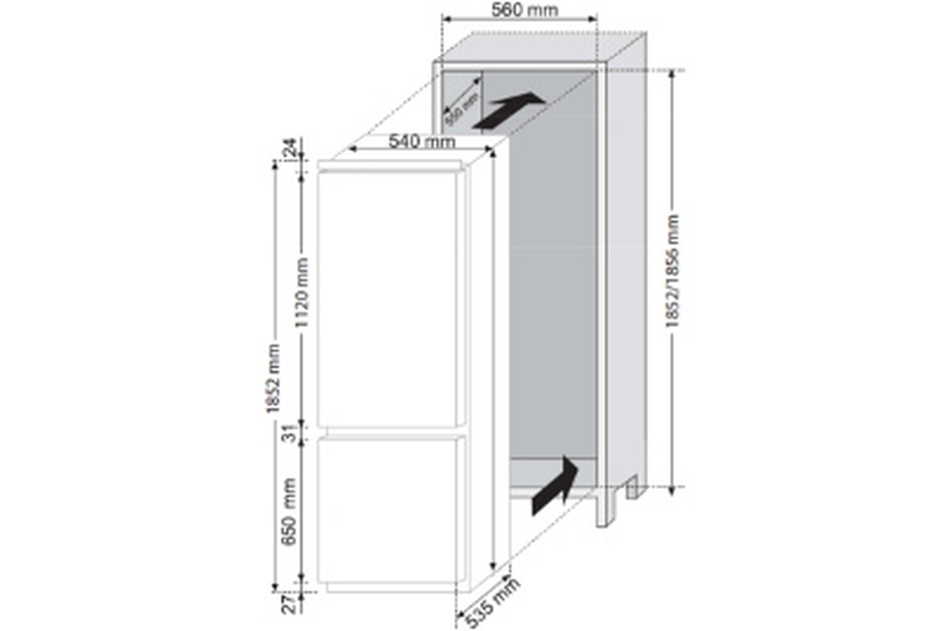 Rosieres RBCP3383/3 fridge-freezer Built-in – image 2