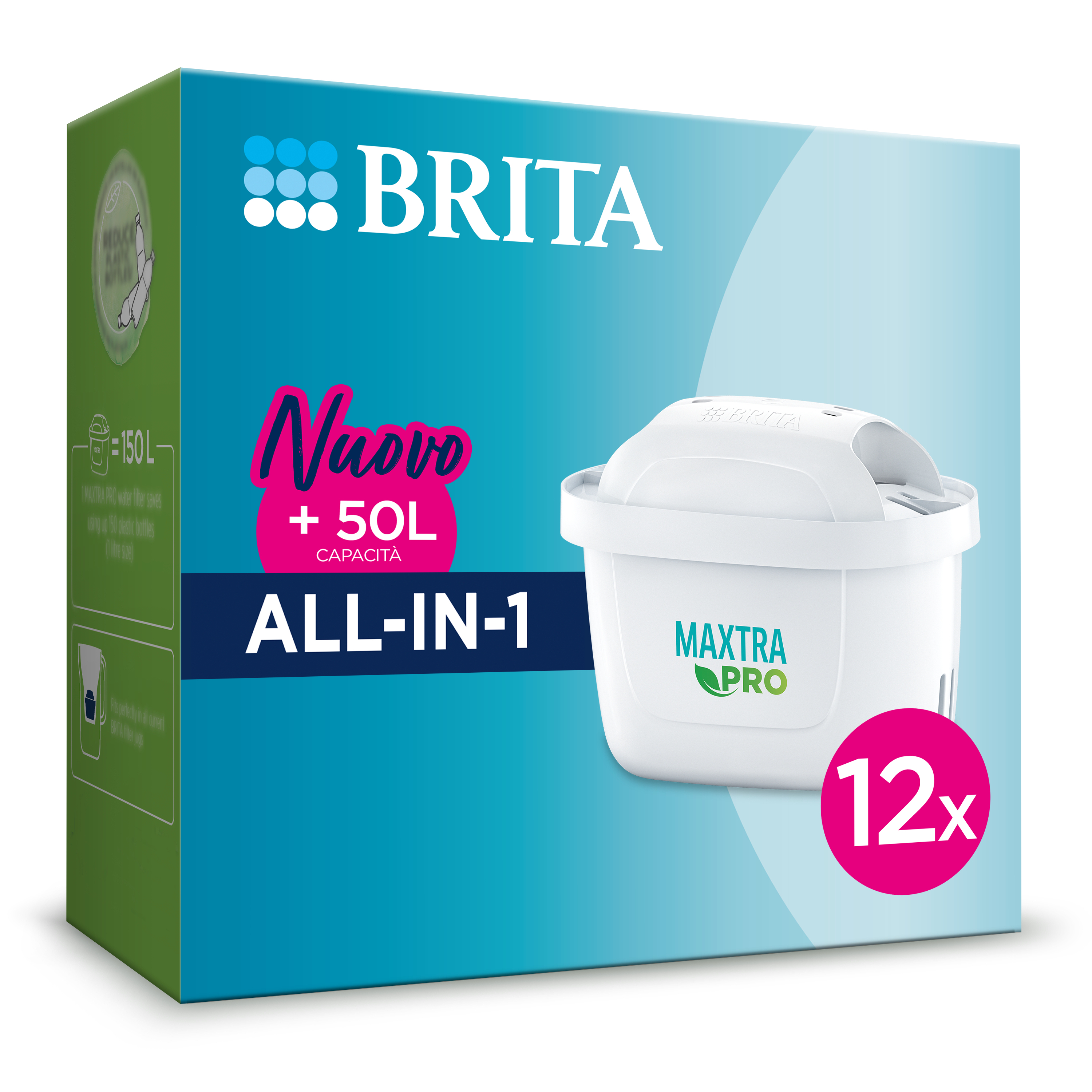 Brita Filtro per acqua MAXTRA PRO All-in-1 Pacchetto di risparmio annuale da 12 filtri - NUOVO MAXTRA - Riduce impurità cloro