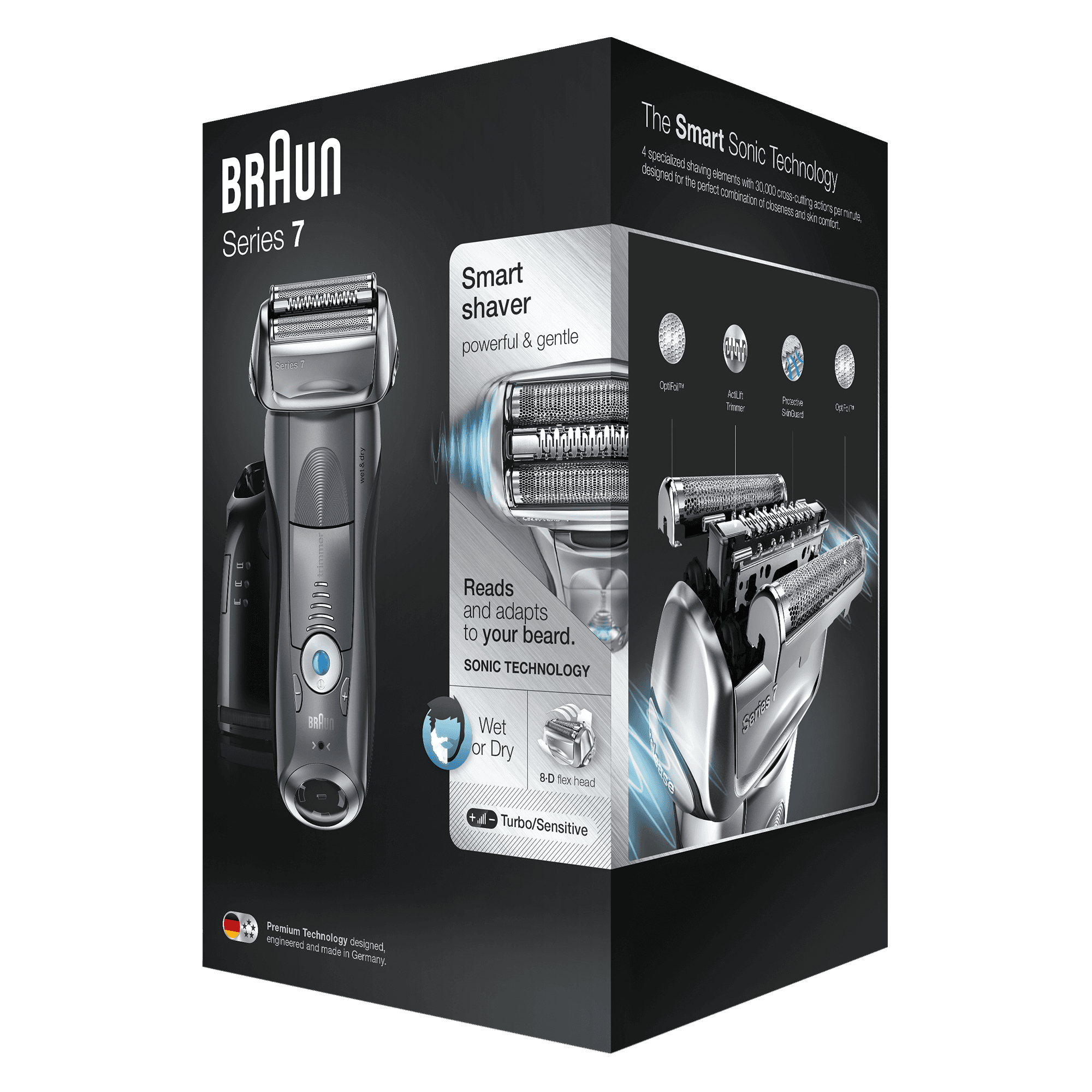 Braun Series 7 Electric Shaver For Men 7865cc, With Clean&Charge Station And Travel Case– Grey – image 4