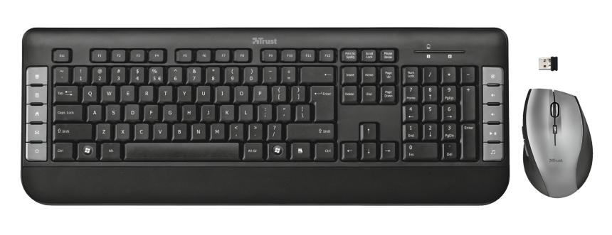 Trust 18054 keyboard Mouse included Universal RF Wireless Turkish Black, Grey – image 3