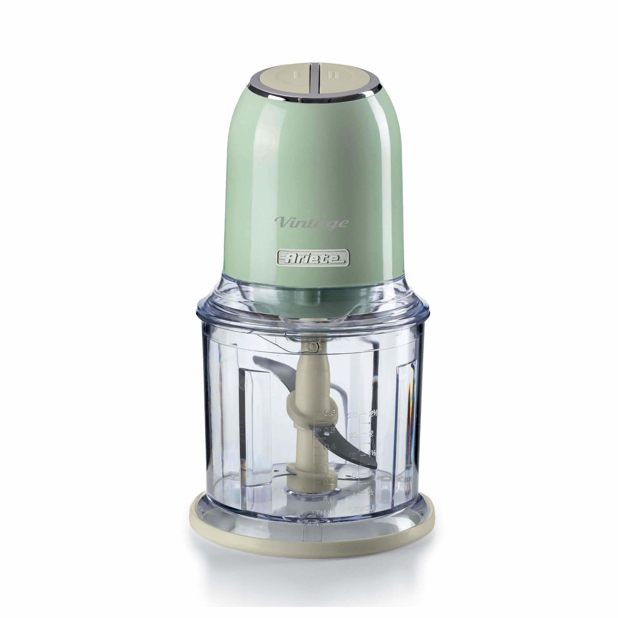 Ariete 438, Vintage Chopper, Chopper and Ice Crusher, 2 speeds, 4 stainless steel blades, 600 ml graduated cup