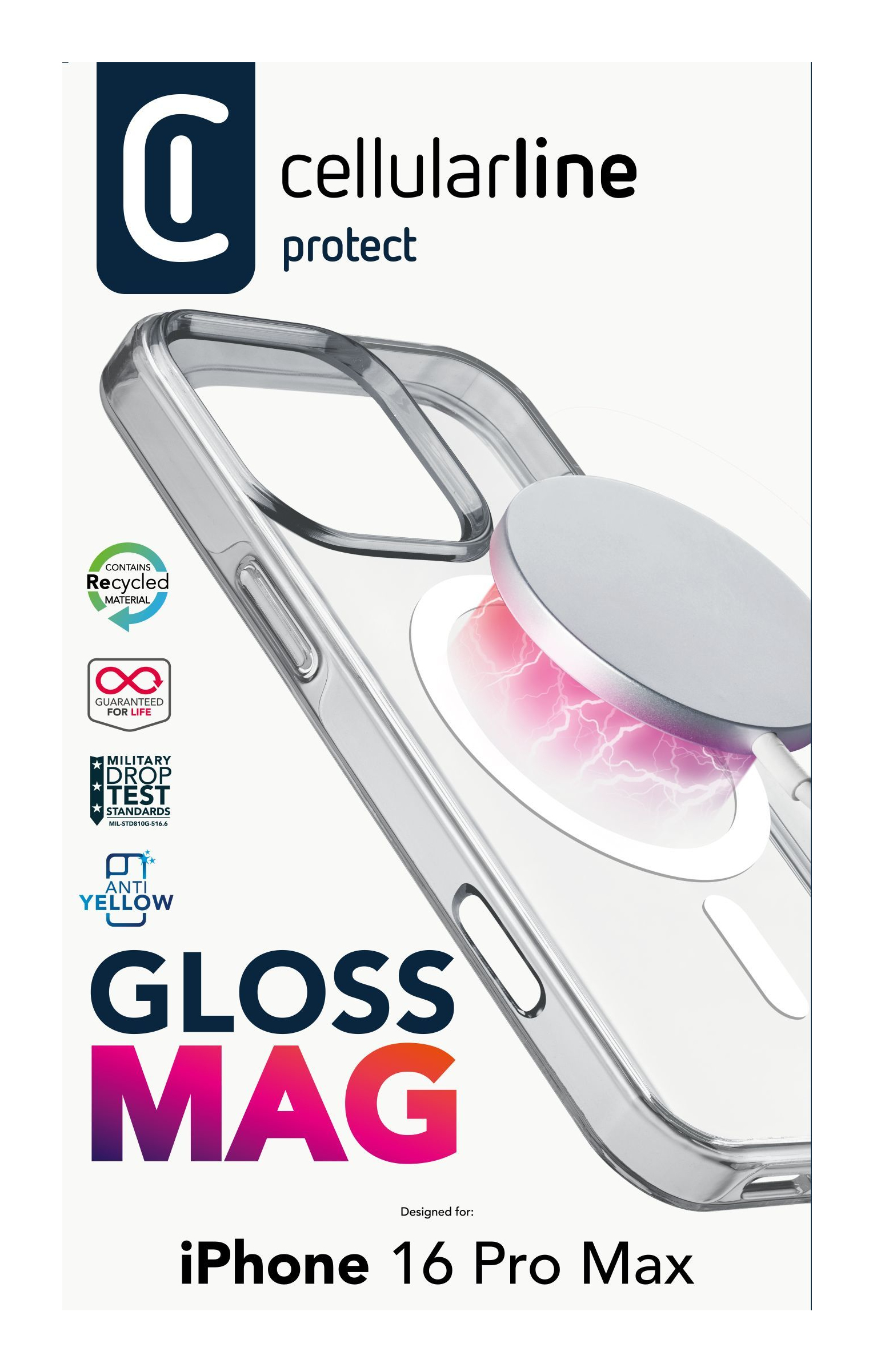 Gloss Mag - iPhone 16 Pro Max Schutzhülle mit Magneten zum Laden und Verbinden mit dem Ladegerät MagSafe
