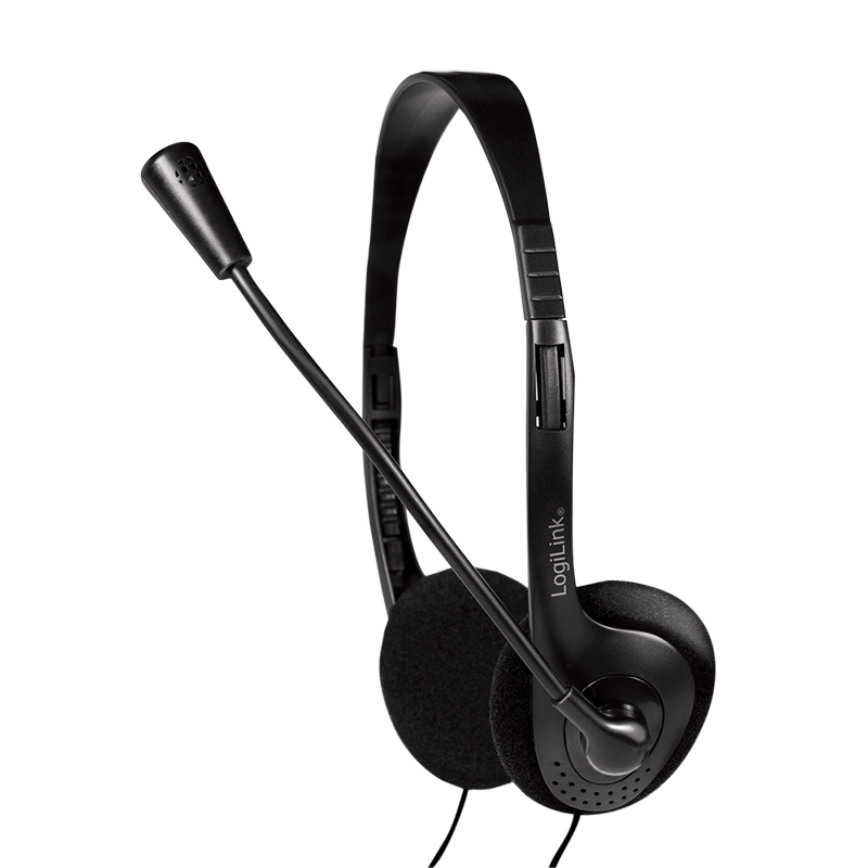 LogiLink HS0052 headphones/headset Wired Head-band Office/Call center Black – image 1