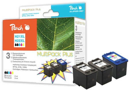 Peach PI300-557 ink cartridge 3 pc(s) High (XL) Yield Black, Cyan, Magenta, Yellow