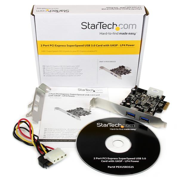 StarTech.com 2 Port PCI Express PCIe SuperSpeed (5Gbps) USB 3.0 Card Adapter with UASP - LP4 Power – image 5