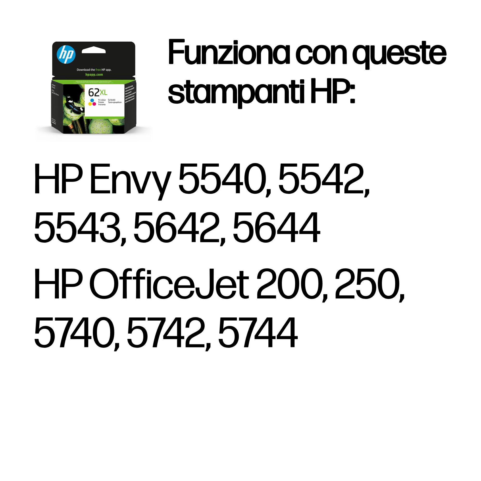 HP 62XL High Yield Tri-Color Original Ink Cartridge - Ink - [C][Y][M] - Miniatura 2