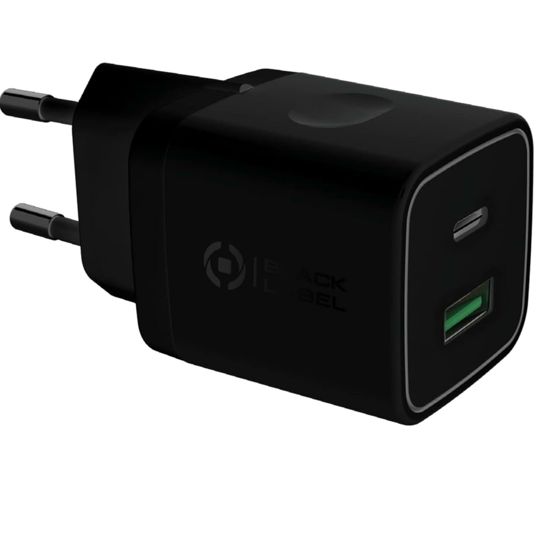 Celly Black Label USB-C + USB-A Wall Charger