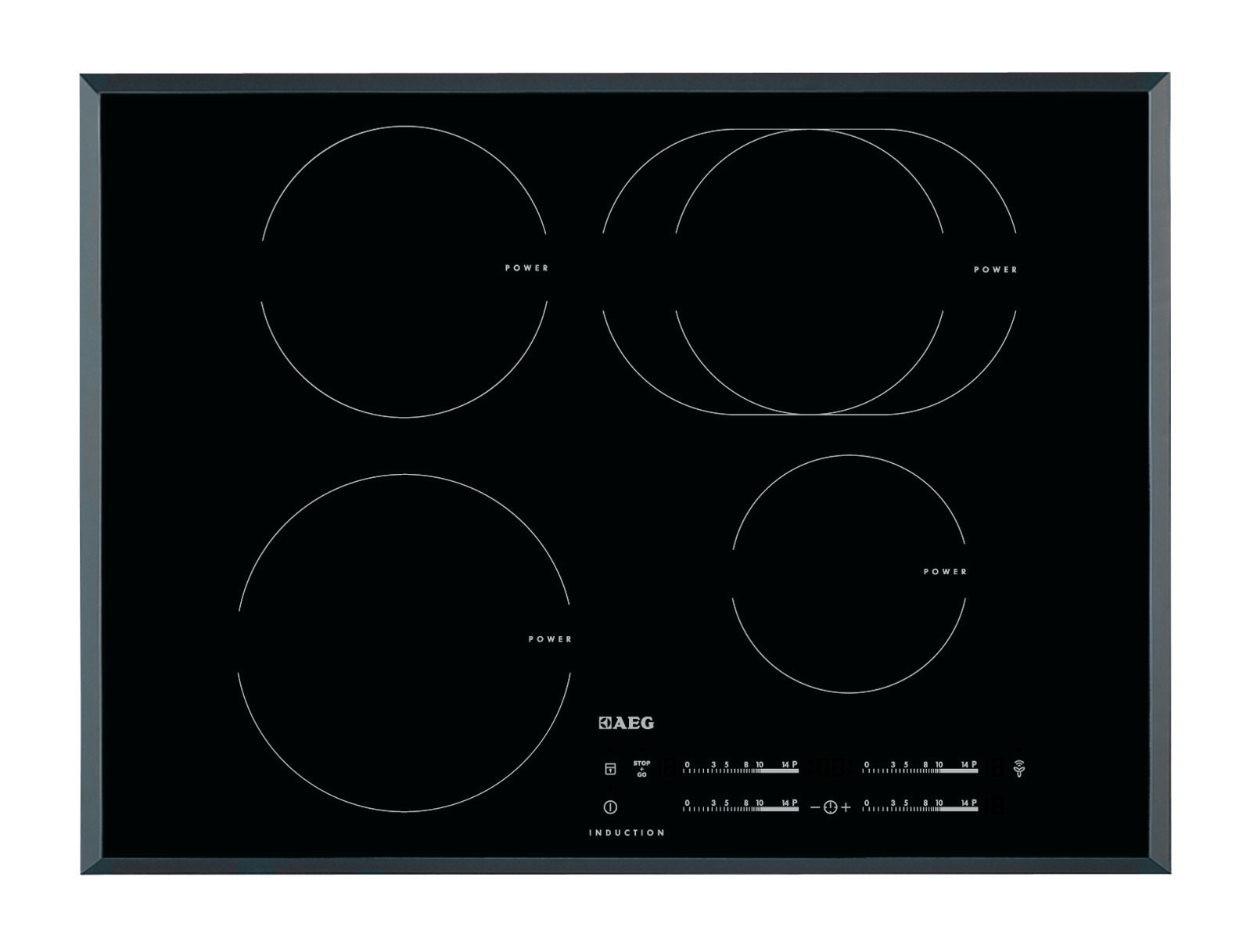 AEG HK7542H1FB Black, Stainless steel Built-in Zone induction hob 4 zone(s) – image 1
