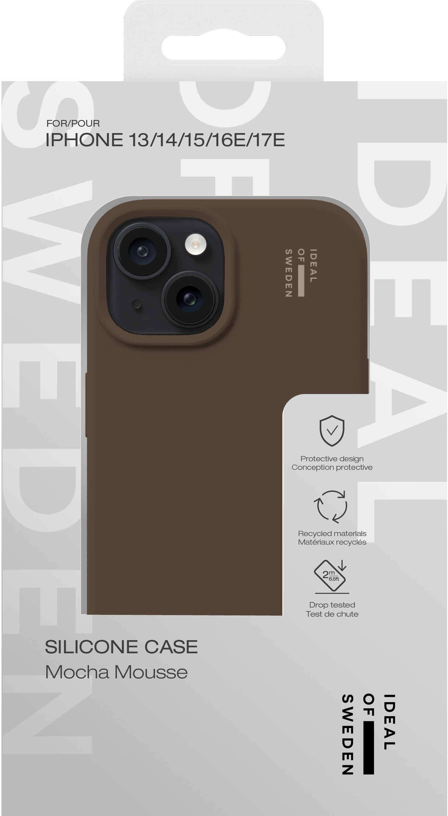 iDeal of Sweden Silicone Case iPhone 13 / 14 / 15 / 16e / 17e Mocha Mousse – image 4