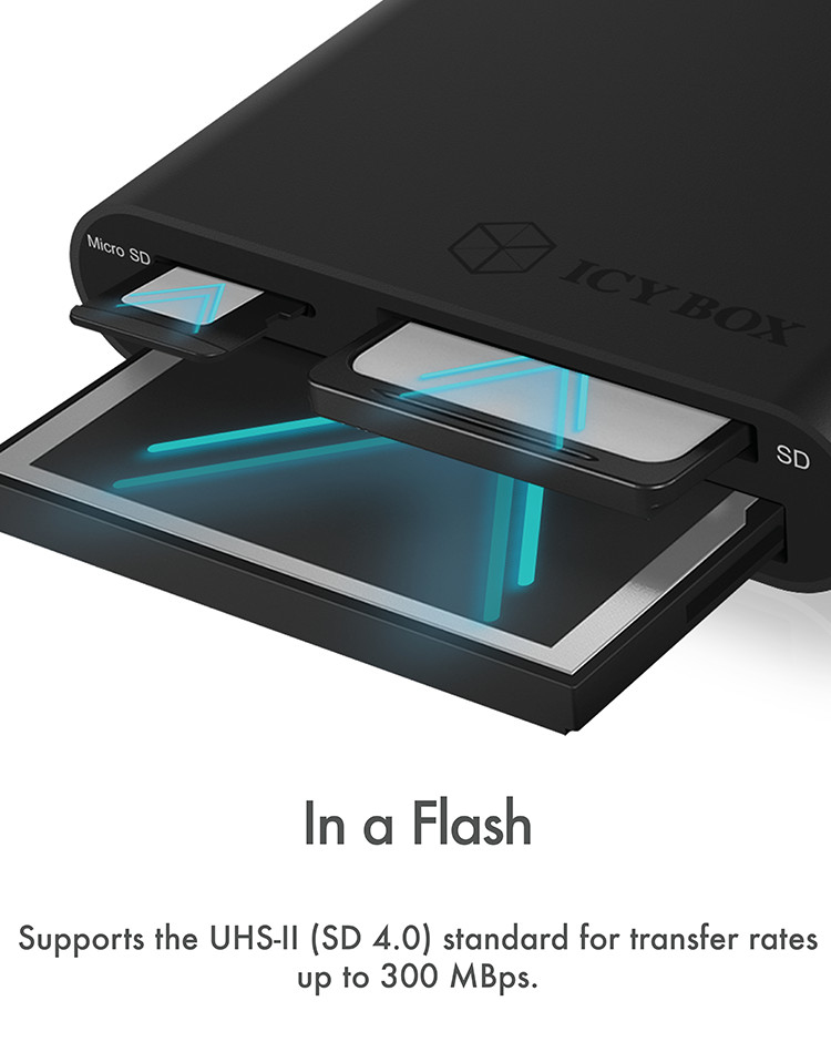 ICY BOX IB-CR301-U3 card reader USB 3.2 Gen 1 (3.1 Gen 1) Black – image 5