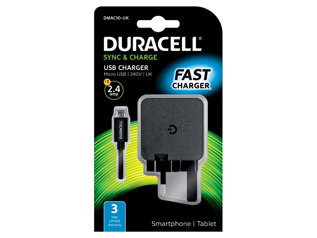 Duracell 2.4A Phone/Tablet Wall Charger – image 3