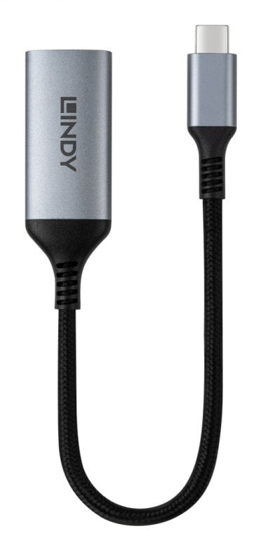 Lindy 43426 câble vidéo et adaptateur 0,15 m USB Type-C DisplayPort Gris, Noir