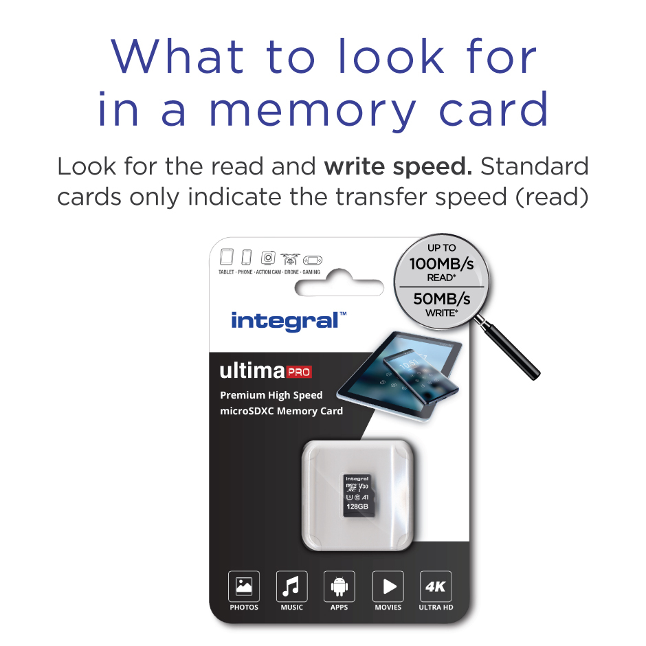 Integral 128GB MICRO SDXC UHS-1 U3 CL10 V30 A1 UP TO 100MBS READ 50MBS WRITE – image 4