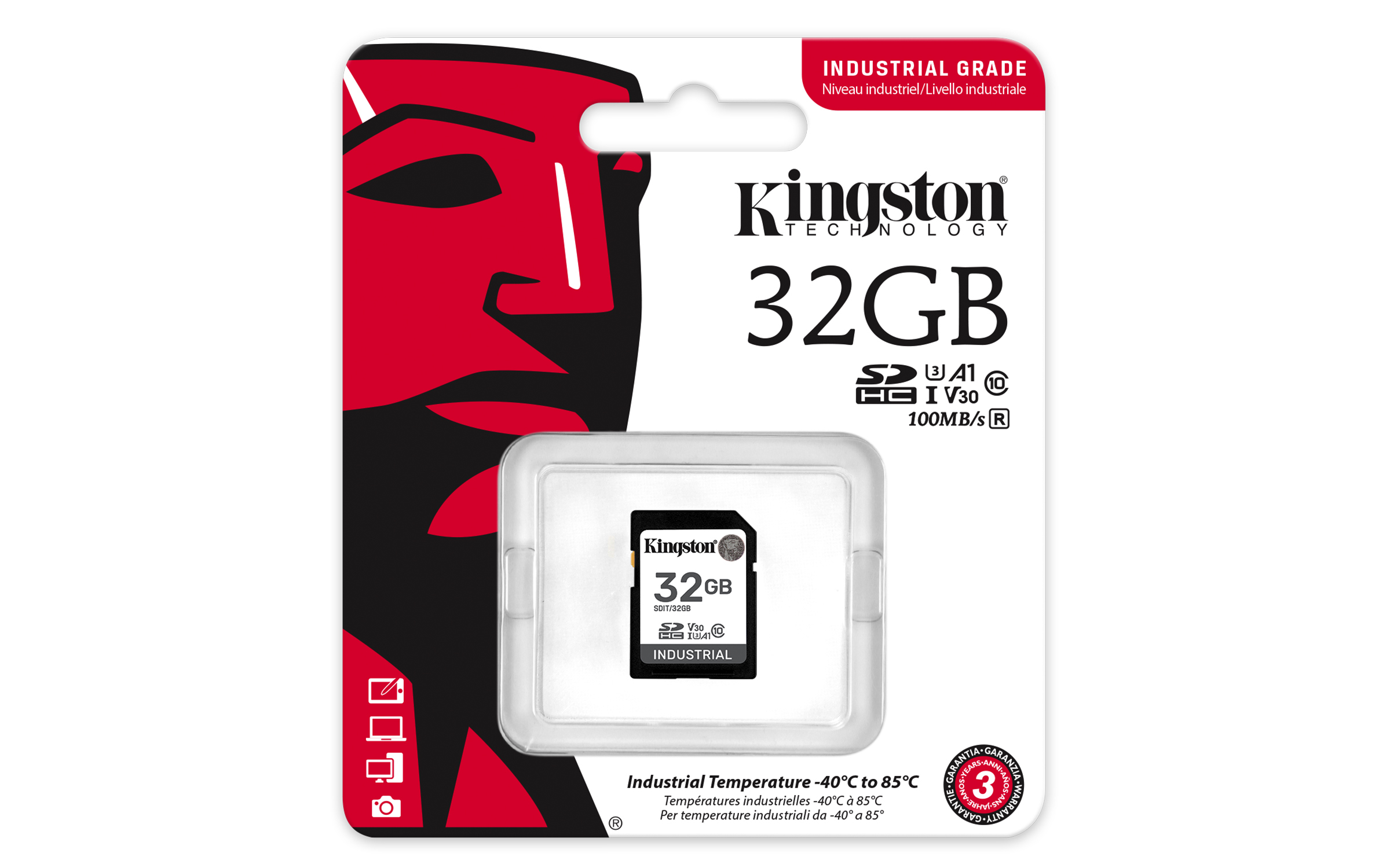 Memoria SDHC Kingston Industrial - 32GB - UHS-I - C10 - SDIT/32GB Memoria SDHC Kingston Industrial - 32GB - UHS-I - C10 - SDIT/32GB