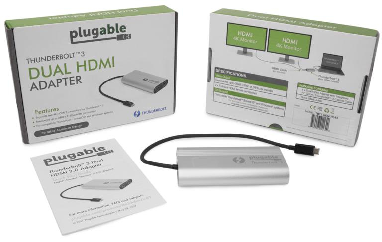 Plugable Technologies TBT3-HDMI2X-83 USB graphics adapter – image 7