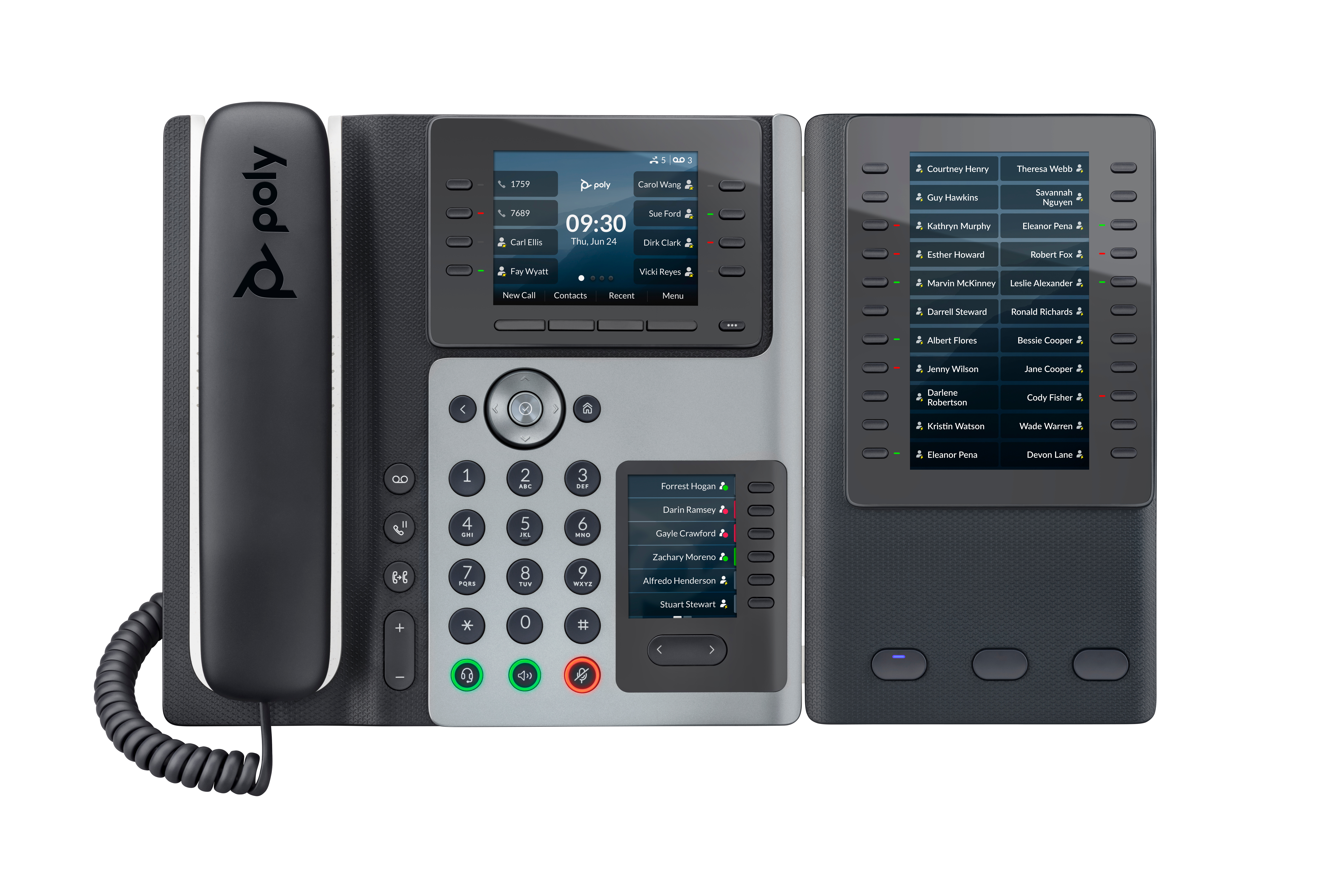 HP Poly Edge E400 - VoIP phone with caller ID/call waiting - 3-way call capability - SIP, SDP - black
