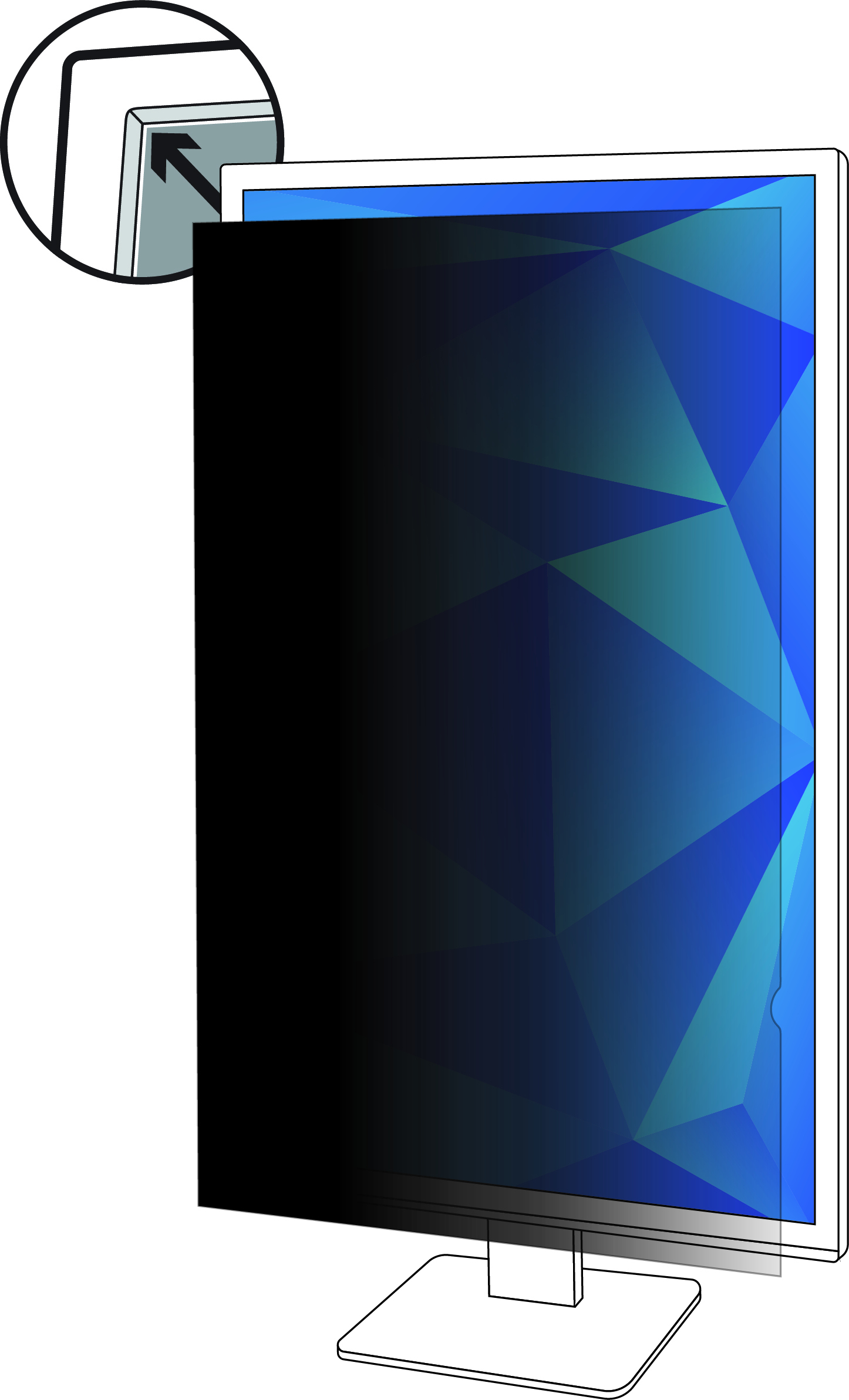 3M Privacy Filter - Display privacy filter - 25" - black