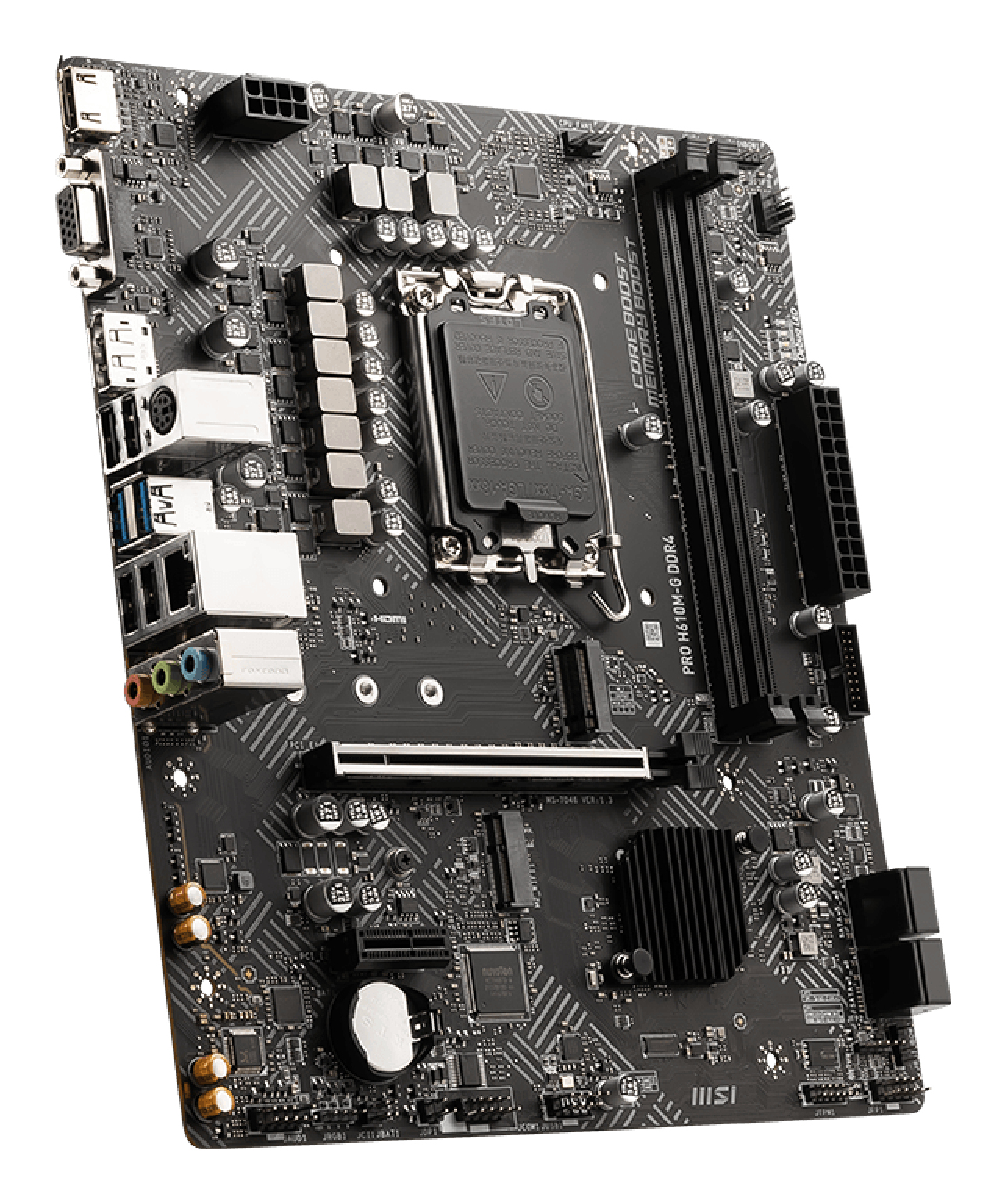 Tarjeta Madre MSI PRO H610M-G DDR4 - Socket 1700 - 2xDDR4 - 2133/2400/2666MHz - VGA - HDMI - M.2 - USB 2.0/3.2 - Micro ATX - PRO H610M-G DDR4