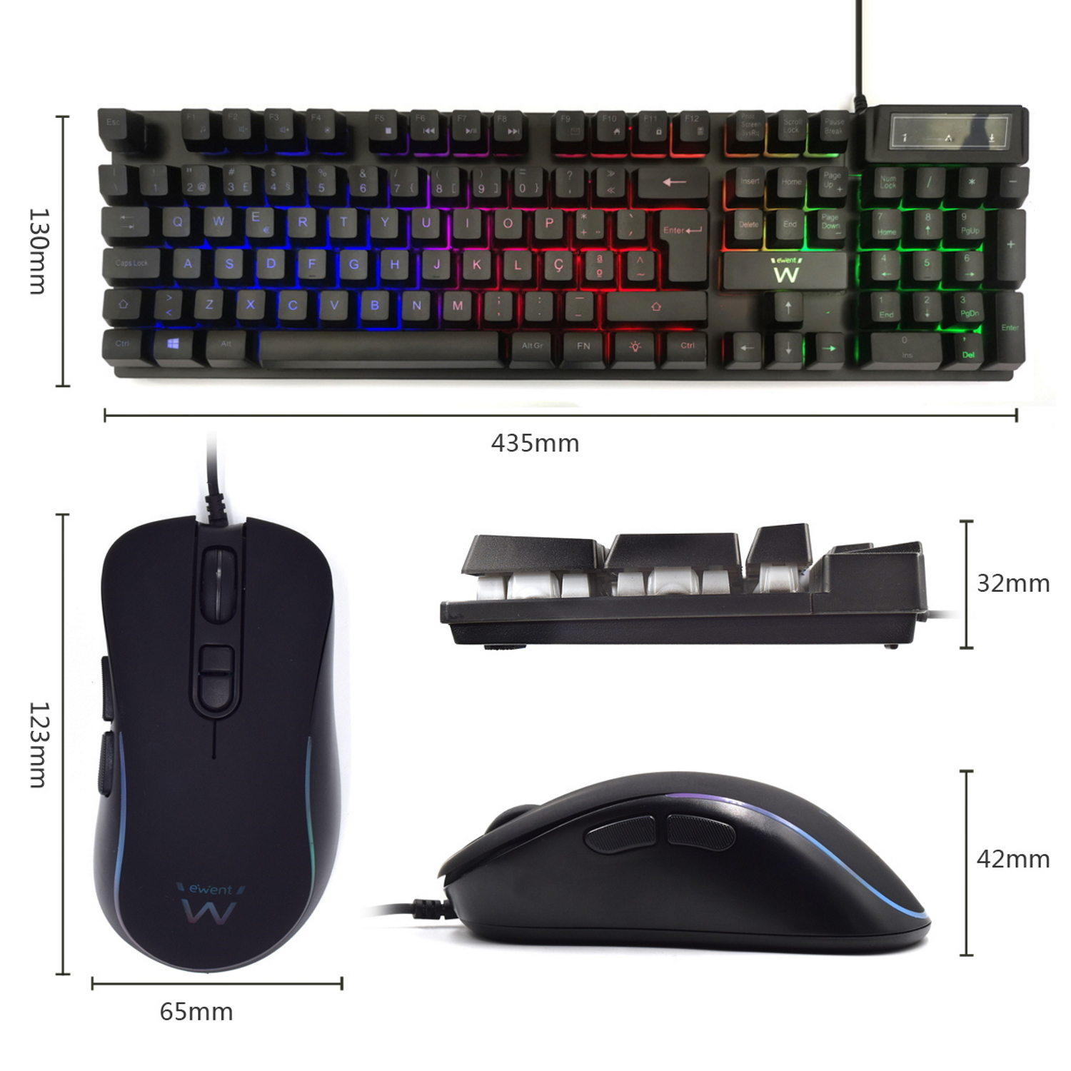 Ewent PL3202 keyboard Mouse included Gaming USB QWERTY Portuguese Black – image 5