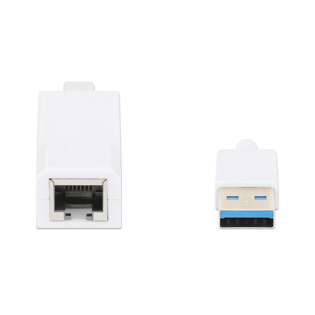 Manhattan USB-A Gigabit Ethernet Adapter, 10/100/1000 Mbps Network, USB 3.0 (aka USB 3.2 Gen 1), 5 Gbps, SuperSpeed USB, RJ45, White, Three Year Warranty, Equiv – image 4