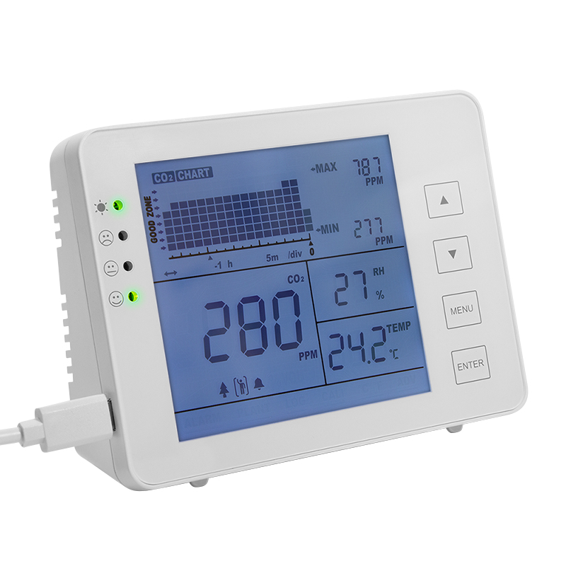 LogiLink CO2 meter with three-level indicator, temperature & humidity display – image 3