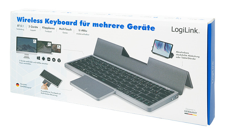 LogiLink ID0214 keyboard Home/Office Bluetooth QWERTZ German Grey – image 5